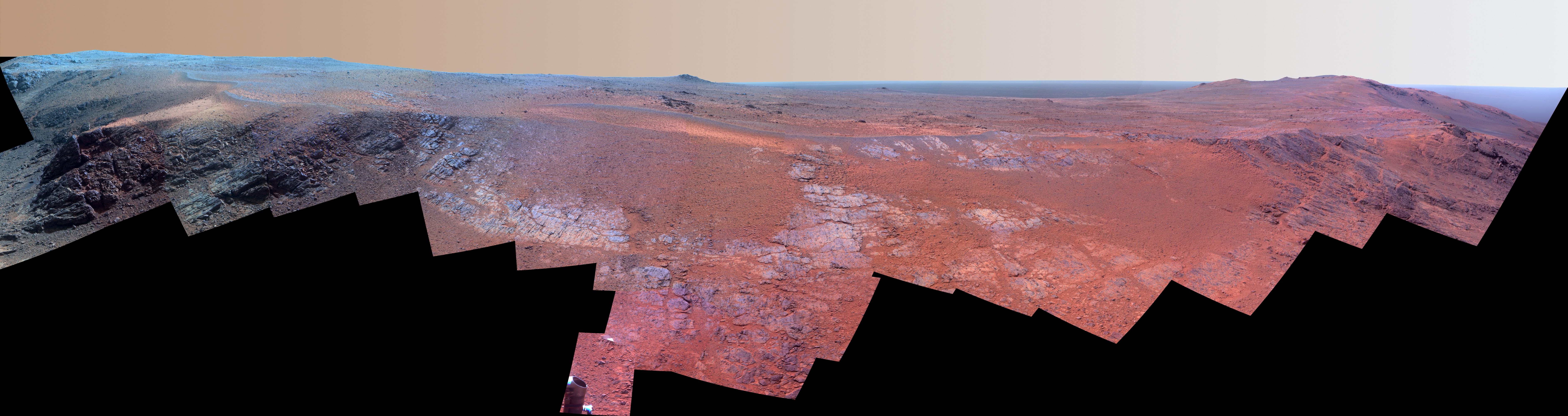 Mars Rover Opportunity Panorama of Rocheport Enhanced Color — Mars image from the NASA archive