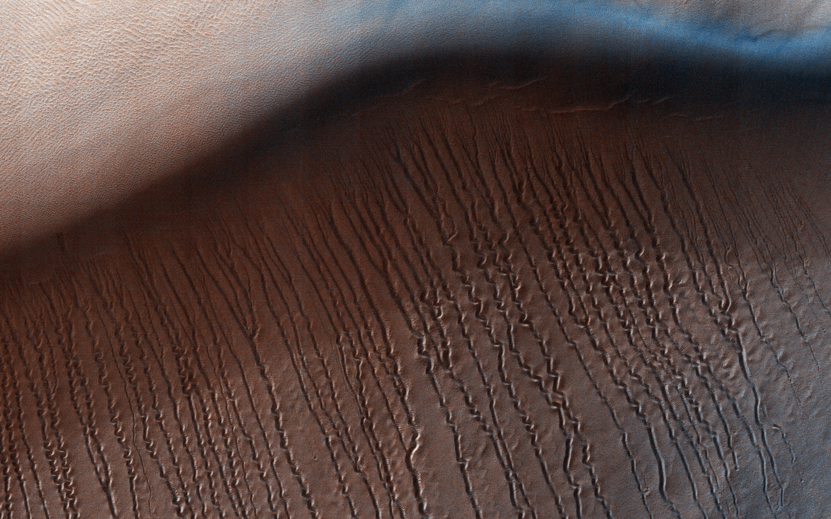 Squiggles in Hellas Planitia — Mars image from the NASA archive