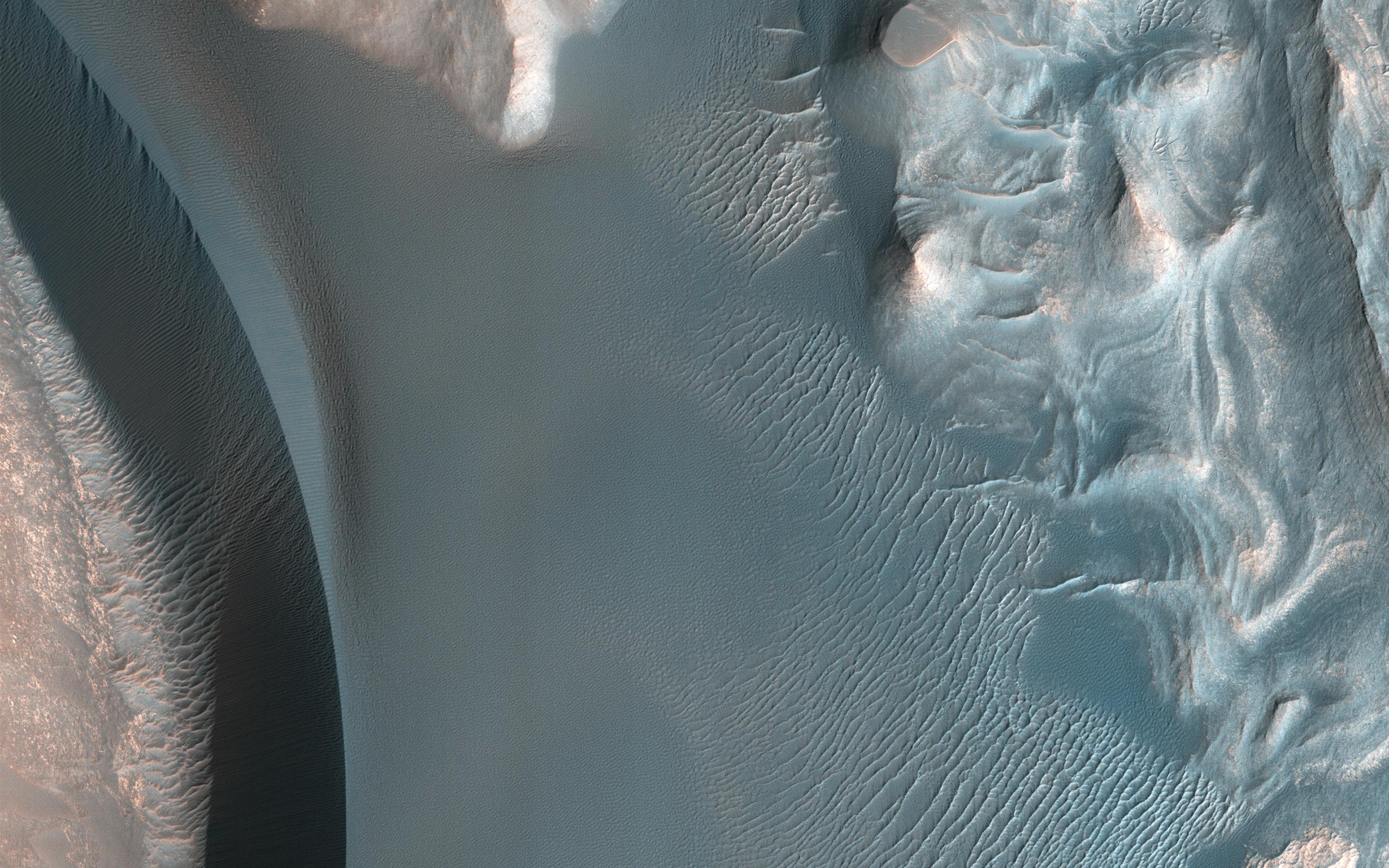 Summit Dunes and Their Sand Sources — Mars image from the NASA archive